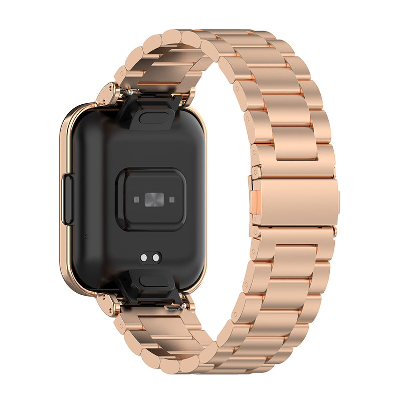 For Xiaomi Redmi Watch 2 Lite Replacement Stainless Steel Three Beads Wrist Strap with Watch Case Protector For Xiaomi Redmi Watch 2 Lite Replacement Stainless Steel Three Beads Wrist Strap with Watch Case Protector